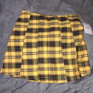 Forever 21 Yellow Plaid Mini Skirt